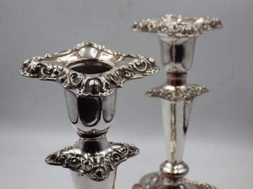 Quality Pair of 19th Century Old Sheffield Plate Antique Candlesticks image-5