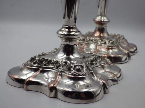 Quality Pair of 19th Century Old Sheffield Plate Antique Candlesticks image-6