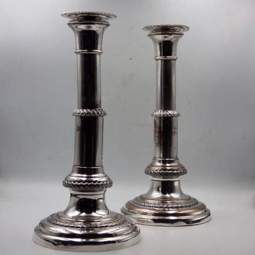 Quality 19th Century Old Sheffield Plate Extending Candlesticks image-1