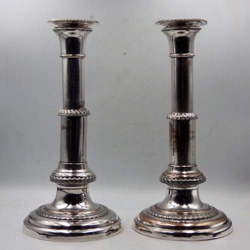 Quality 19th Century Old Sheffield Plate Extending Candlesticks image-2