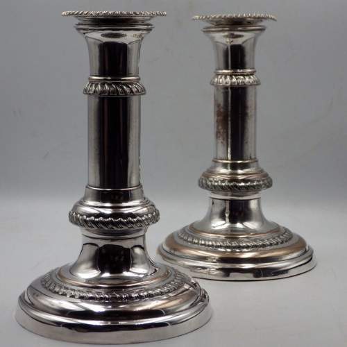 Quality 19th Century Old Sheffield Plate Extending Candlesticks image-3