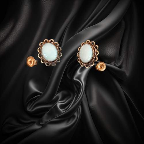 Gold Opal Earrings image-4