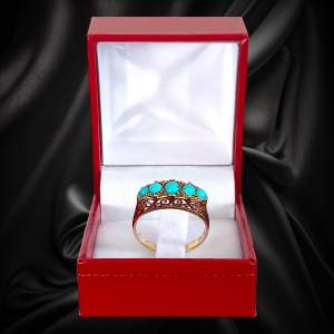 Victorian style Gold Turquoise Ring