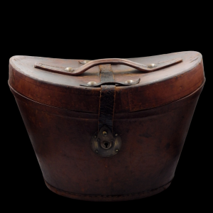Antique 19th Century Victorian Leather Top Hat Box