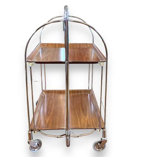 Mid 20th Century Tubular Chrome Folding Trolley image-2