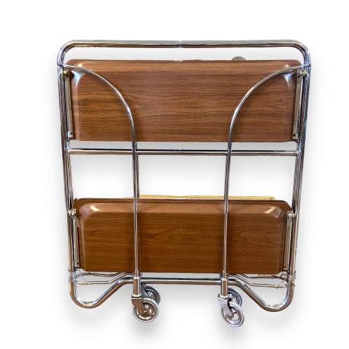 Mid 20th Century Tubular Chrome Folding Trolley image-4