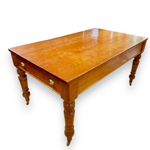 19th Century Solid Pine Kitchen Table image-1