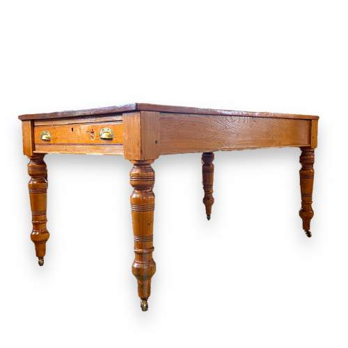 19th Century Solid Pine Kitchen Table image-2