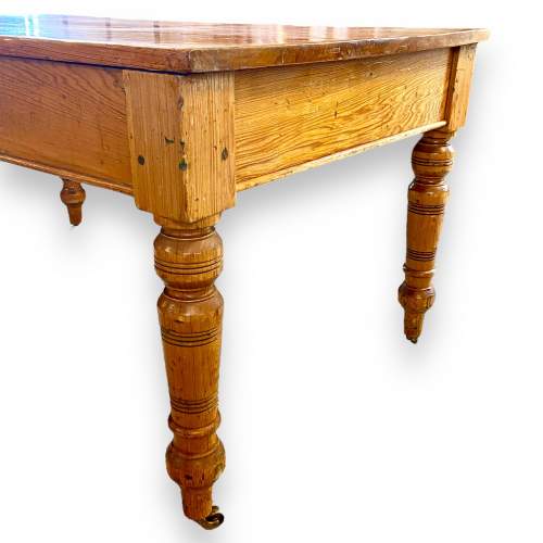 19th Century Solid Pine Kitchen Table image-4