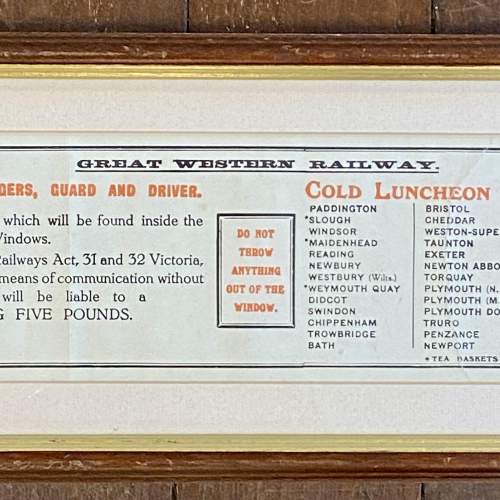 Great Western Railway 1920 Advertising Luncheon Panel image-3