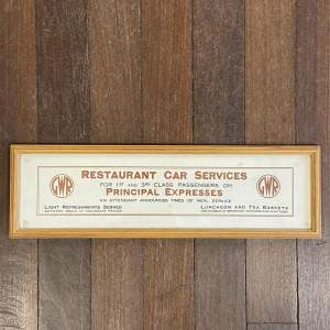 Great Western Railway Advertising Restaurant Car Services Panel