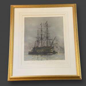 Lithograph of The Last Sailing of HMS Victory