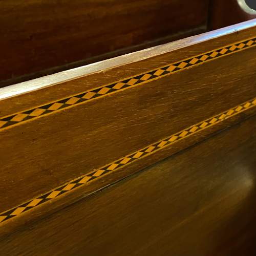 Edwardian Inlaid Mahogany Book Trough Canterbury image-5