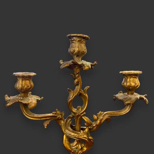 Pair of French Ormolu Three Branch Candelabra image-3