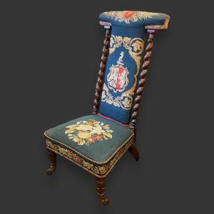 William IV Needlework Walnut Prie-Dieu Chair