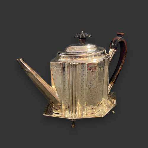 George III Silver Teapot on Stand image-1