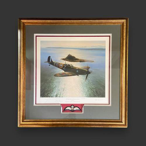 Spitfire over St Michaels Mount Limited Edition Signed Print by Robert Taylor image-1