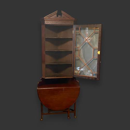 Very Unusual Mahogany Corner Cabinet with Table image-2