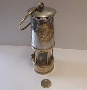 Original Vintage South Yorkshire Miners Lamp No.65