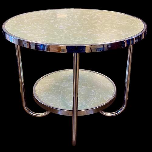 Art Deco Modernist Tubular Chrome Coffee Table image-1