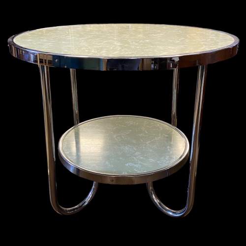 Art Deco Modernist Tubular Chrome Coffee Table image-4