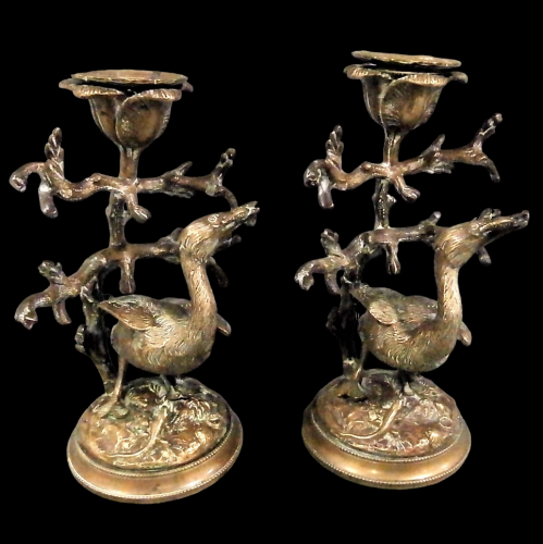 A Pair of Post Regency Gilt Bronze Candlesticks Circa 1830 image-1