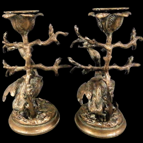 A Pair of Post Regency Gilt Bronze Candlesticks Circa 1830 image-4