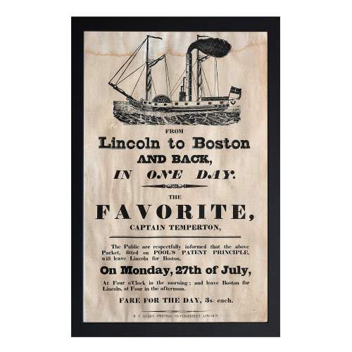 Antique 19th Century Print Boston Paddle Steamer Day Trip image-1