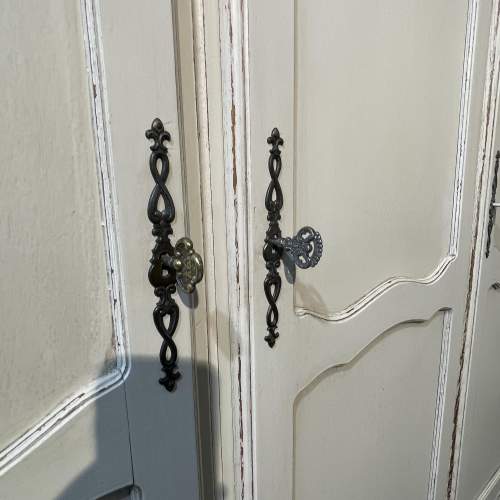 Vintage French Painted Three Door Armoire Wardrobe image-4