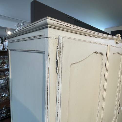 Vintage French Painted Three Door Armoire Wardrobe image-5