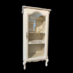 Early 20th Century Painted 1 Door Glazed Cabinet Bookcase