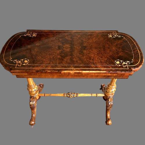 A Victorian Burr Walnut Card Table image-1