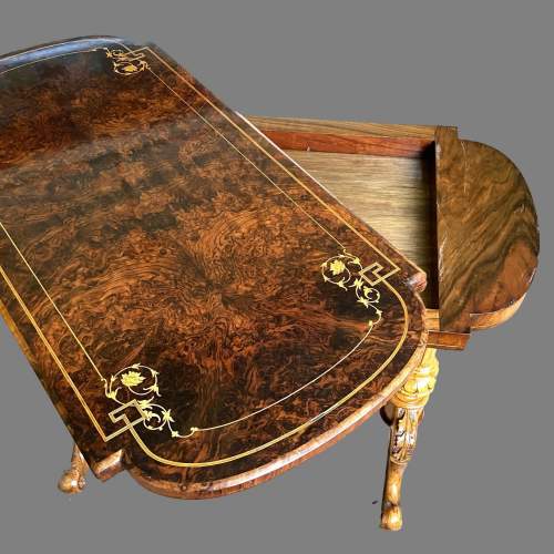 A Victorian Burr Walnut Card Table image-2