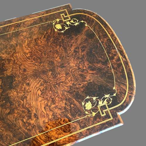 A Victorian Burr Walnut Card Table image-5