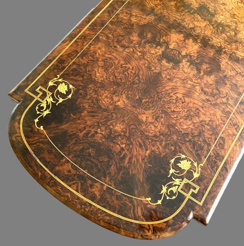 A Victorian Burr Walnut Card Table image-6