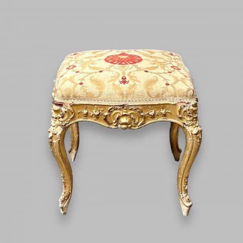 French 19th Century Gilt Wood Footstool image-2