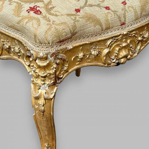 French 19th Century Gilt Wood Footstool image-4