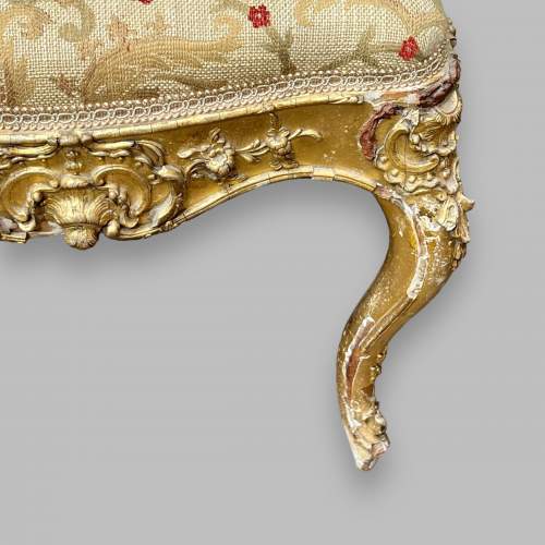 French 19th Century Gilt Wood Footstool image-5