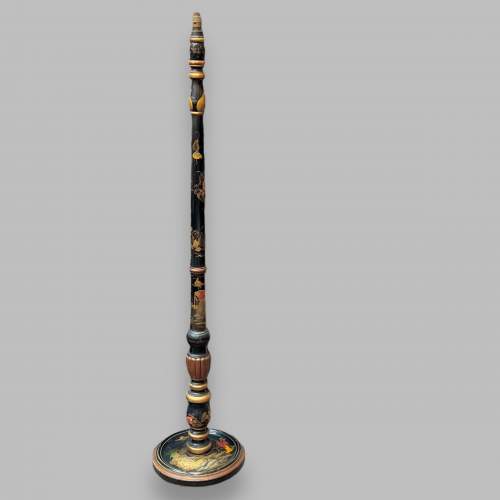 Oriental Black Japanned Chinoiserie Standard Lamp image-1