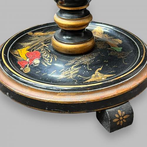 Oriental Black Japanned Chinoiserie Standard Lamp image-6