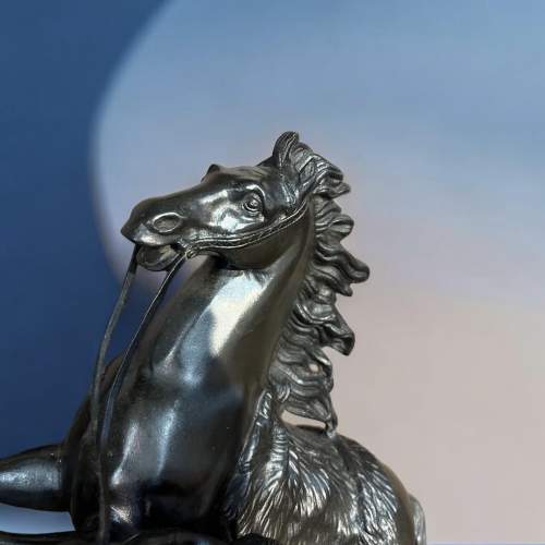 A Pair of French Classical 19th Century Bronze Marley Horses image-6