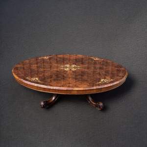 A Large Scale Victorian Period Burr Walnut Coffee Table