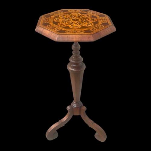 A William and Mary Style Walnut and Marquetry Inlaid Table image-1