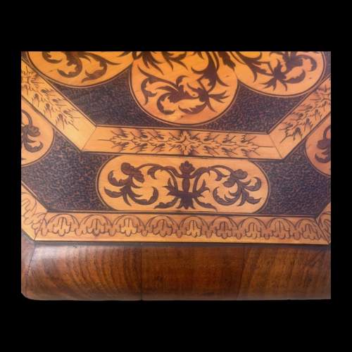 A William and Mary Style Walnut and Marquetry Inlaid Table image-3