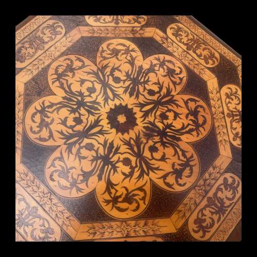 A William and Mary Style Walnut and Marquetry Inlaid Table image-4