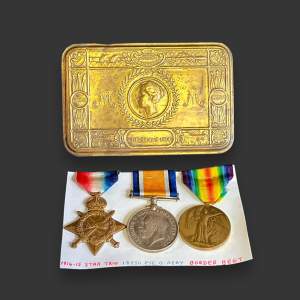 WW1 Trio of Medals in Princess Mary Tin