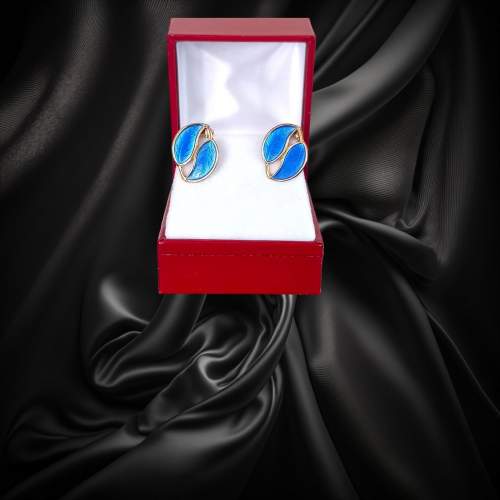 David Anderson Silver Enamel Earrings image-1