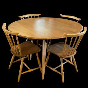 Ercol Light Elm and Beech Dining Table & Four Chairs