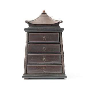 A Vintage Oriental Pagoda Form Table Cabinet