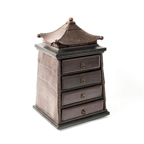 A Vintage Oriental Pagoda Form Table Cabinet image-3